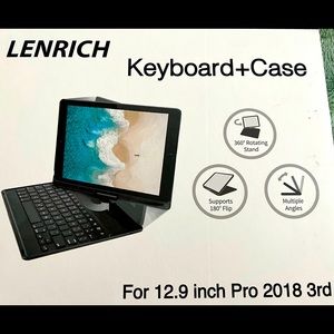 Lenrich Keyboard + case 12.9 inch PRO 3rd gen, same or next day shipping